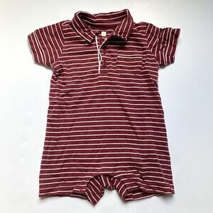 Tea Collection Red Stripe Jersey Soft Cotton Romper One Piece